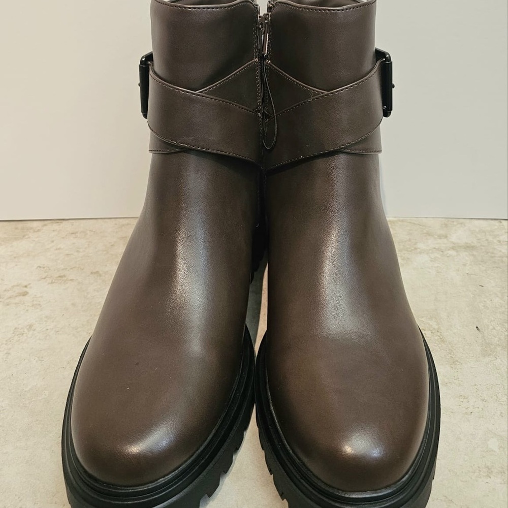Unisa Brown Buckle Ankle Boots Size 9